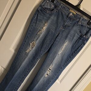 Earl Jeans Blue Distressed Skinny Jeans